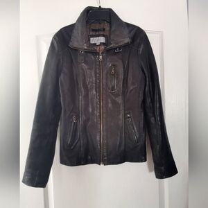 Marc New York soft Leather Bike Jacket size Small Black